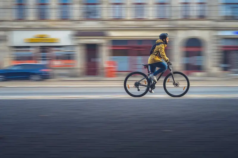 bicycle commuter in a jacket bicycle commuter in a jacket