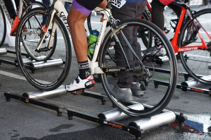 cyclist warming up cyclist warming up