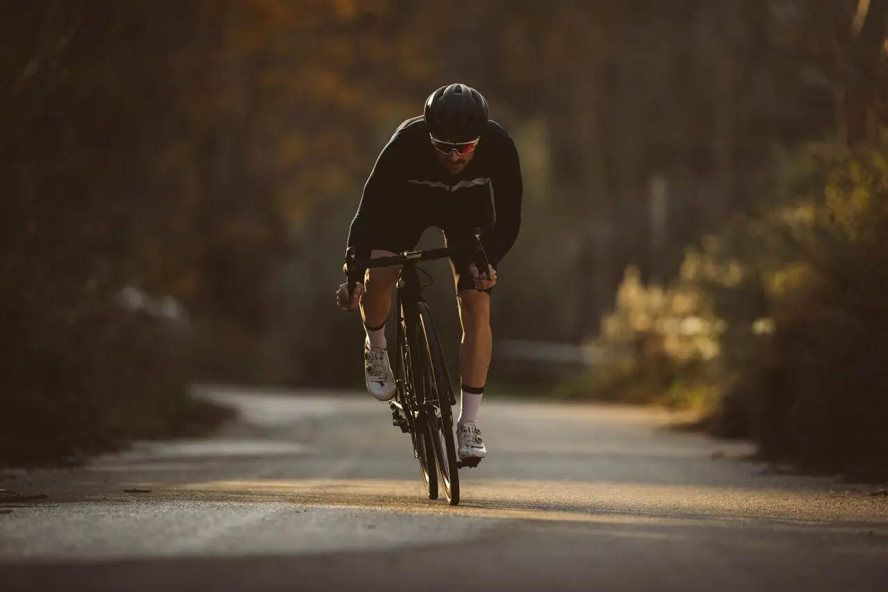 cyclist in a forest cyclist in a forest