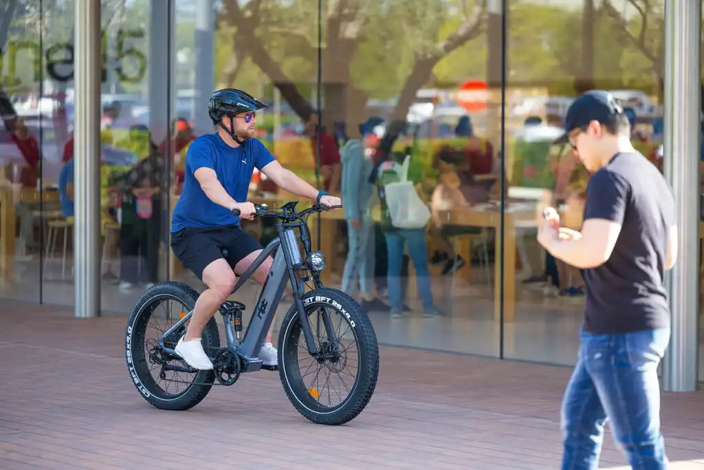 bicycle commuter on ebike
