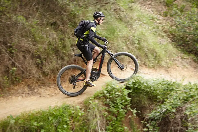 emtb rider going uphill emtb rider going uphill