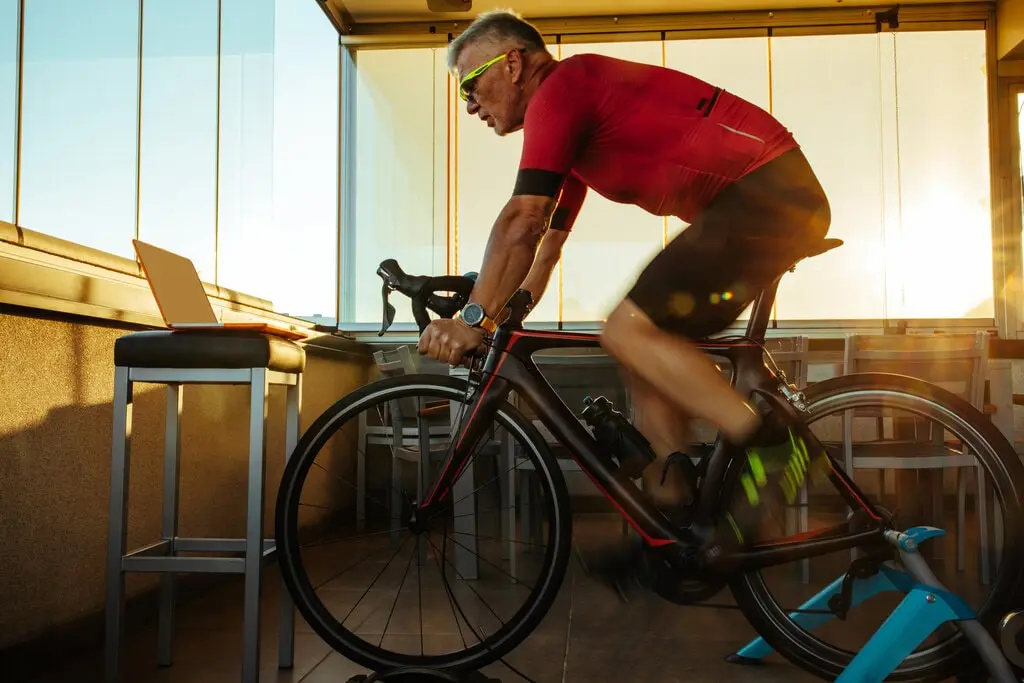 cyclist warming up
