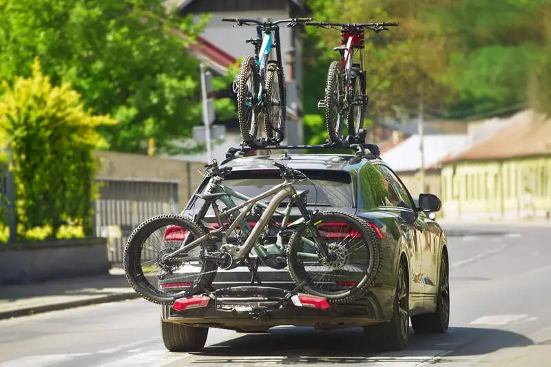 bicycles on a hitch rack bicycles on a hitch rack