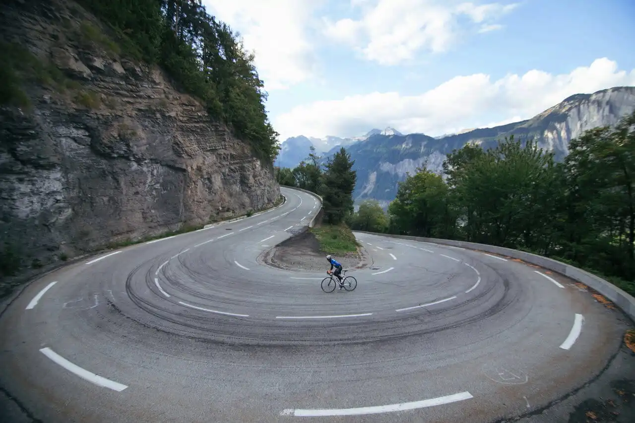 cyclist going uphill cyclist going uphill