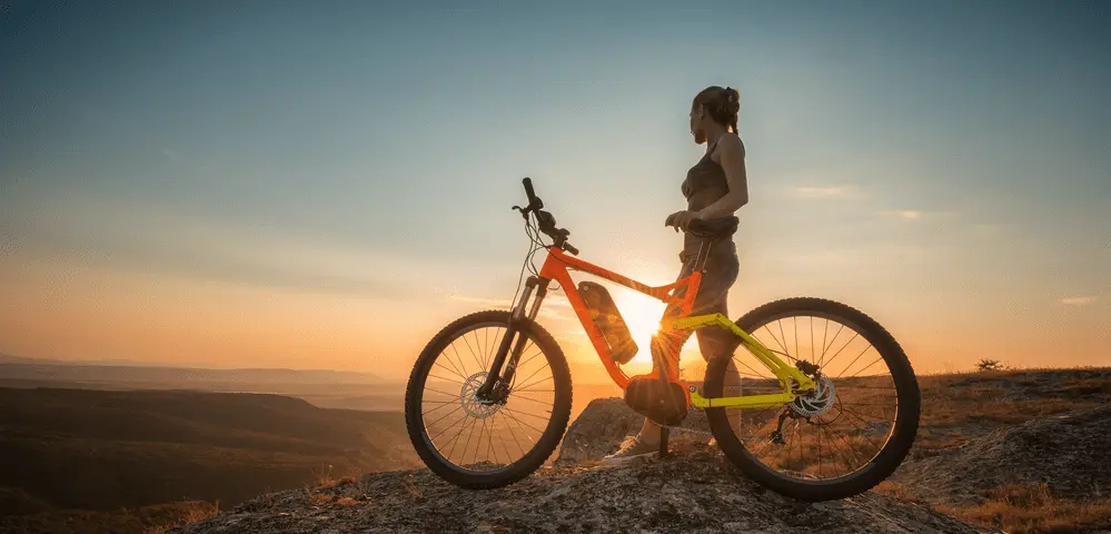 cyclist sunset