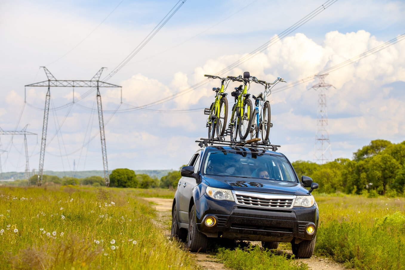 bicycles on a roof rack