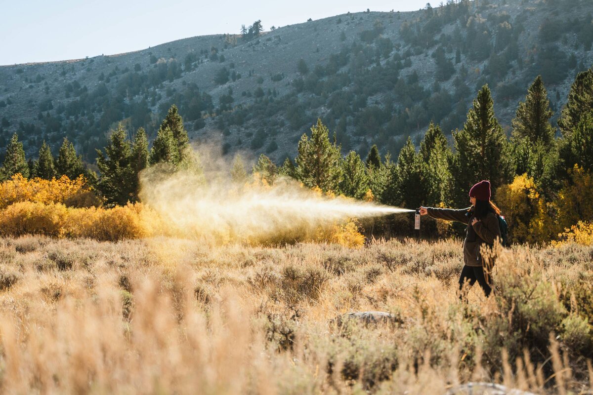 lady using spray